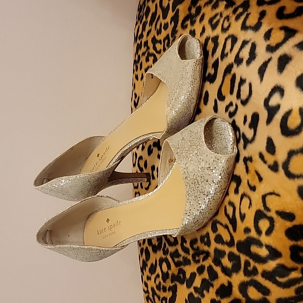 Silver Peeptoe Kate Spade pumps